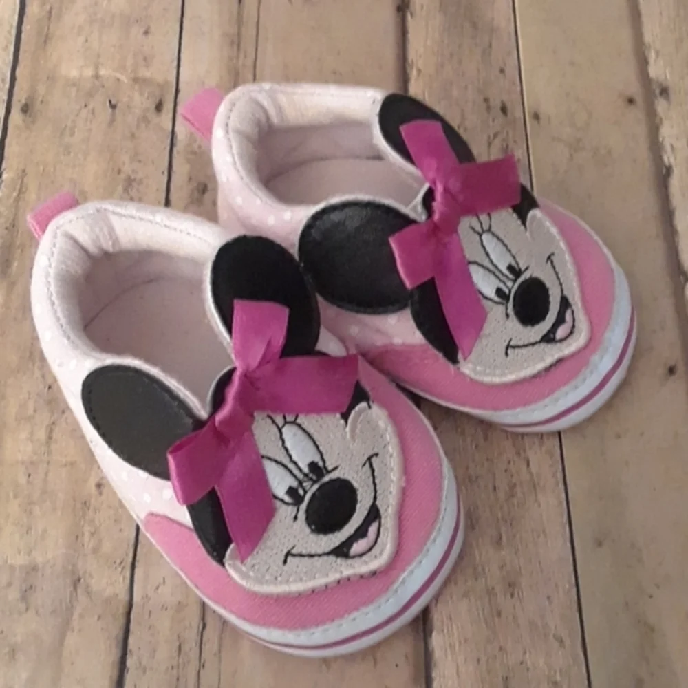 Disney Minnie Mouse Baby Crib‎ Shoes Pink 6-9M